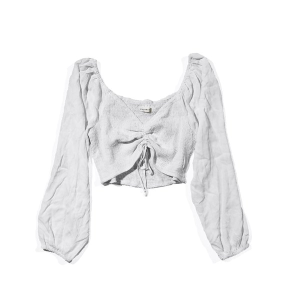 Aeropostale Womens White Drawstring-Front Cropped Top (Size - see pictures) - Picture 1 of 6